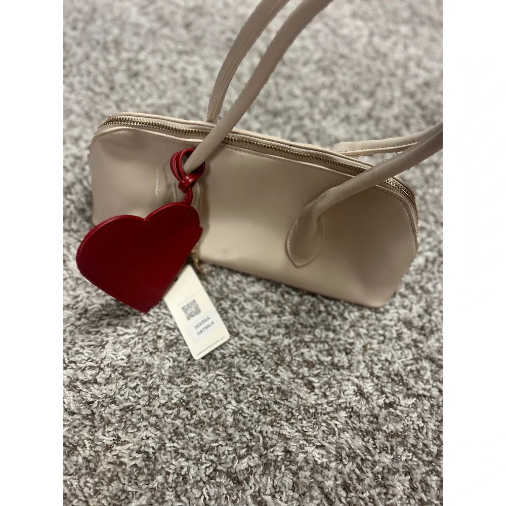 Urban Expressions Oatmilk Cream Handbag with Red Heart Charm 36956A